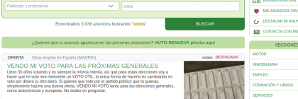 venta de voto para las elecciones