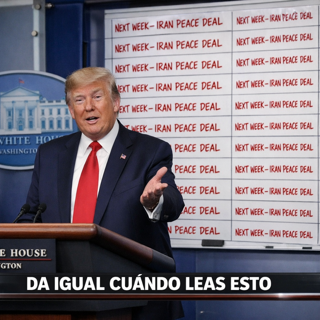 Trump anuncia paz con Iran la semana que viene, da igual cuando leas esto